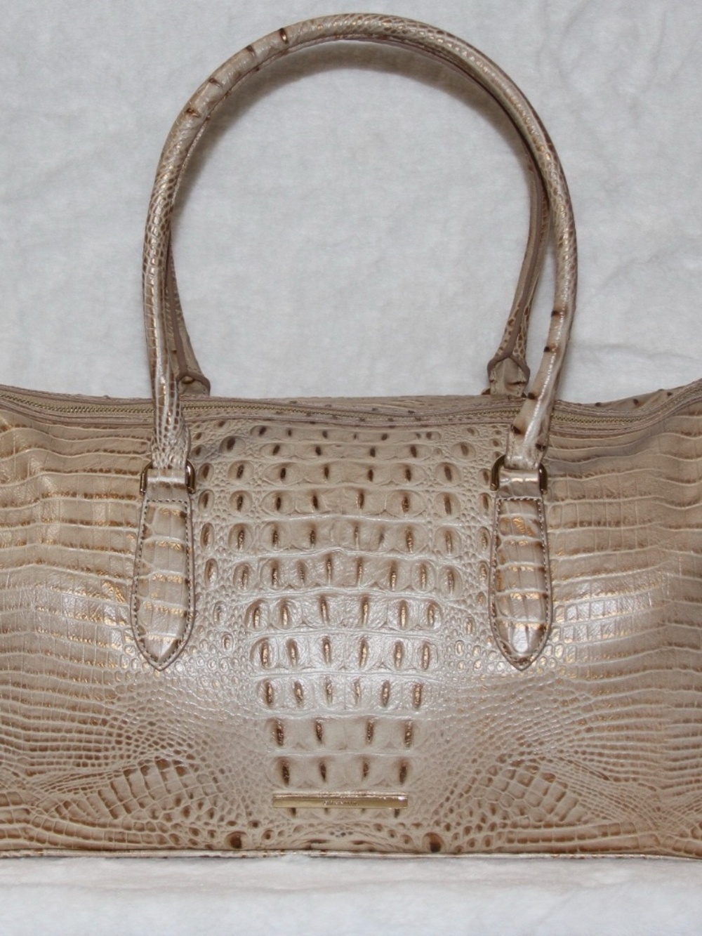 BRAHMIN Myla Satchel Shoulder Tote Sandstorm Alden Road Leather Travel Bag